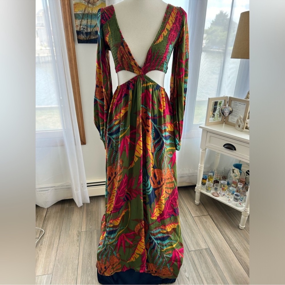 Olivaceous Cut out Maxi Dress